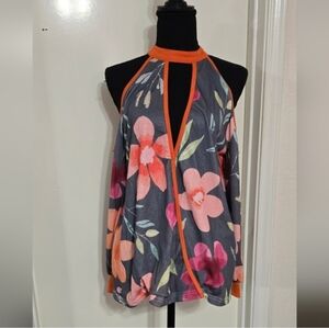 Floral Halter Neck Women's Top